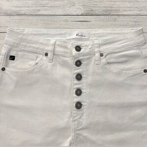 Kancan Women's White Button-Fly skinny Jeans